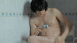 Fabrice takes a shower. Fabrice takes a shower.