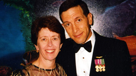 Al Steinman and his friend Mireille Key attend a formal Coast Guard event
