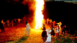 The bonfire at Kupala Night. The bonfire at Kupala Night.