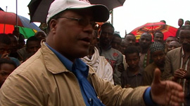 Tadesse Meskela with farmers