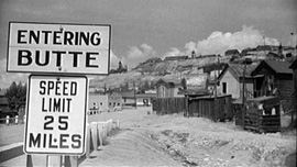 Entering Butte road sign, 1939