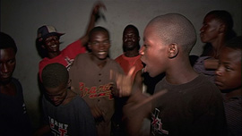 Street kids hanging out at night