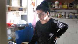 Ibrahim’s wife Yusra in the kitchen