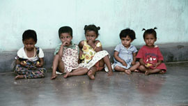 HIV positive children at the Maiti Nepal Hospice whose mothers had been trafficked