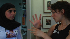 Aneta Brodski and Tahani Salah preparing for their poetry debut