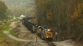 Coal train approaching in Deep Down