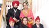 Rana Singh Sodhi with his wife and children