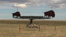 “Buffalo Junction” sign near Head Smashed in Buffalo Jump, southern Alberta, Canada