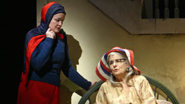 Christine Ebersole as “Little Edie” and Mary Louise Wilson as “Big Edie” in Grey Gardens the Musical on Broadway