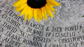 Jack's and Steven's names engraved in the Circle of Friends