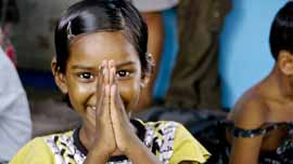 Girl at New Light Crèche in Kolkata, India