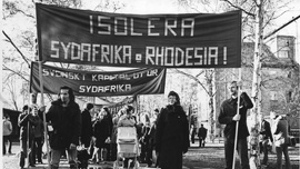 Demonstration against South Africa and Rhodesia, Luleå, Sweden, 1977