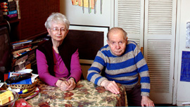Herb and Doroth inside their Manhattan apartment