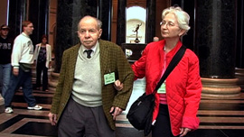 Herb and Dorothy at the National Gallery of Art in Washington, DC, revisiting their honeymoon spot