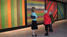 Herb and Dorothy view a Sol LeWitt wall drawing at the National Gallery of Art in Washington, DC