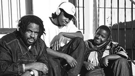 Three generations of hip-hop heads: Producer/Director Byron Hurt, Joaquin Stephens and Jamal Jackson