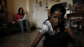 Lakshmi working at Nishta’s home