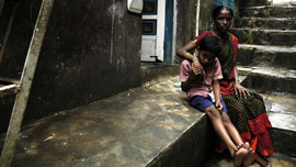 Lakshmi with her nephew
