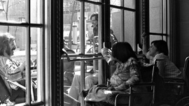 Judy Heumann talks to supporters outside the HEW building in San Francisco in early April 1977
