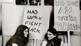 Psychiatric survivors during a protest in 1976 