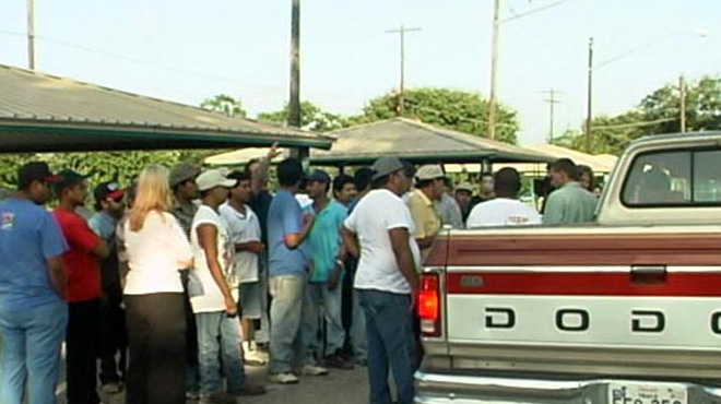 Day laborers waiting for work Day laborers waiting for work