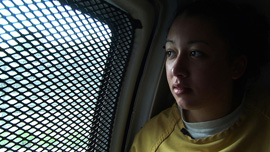 2006: Cyntoia rides to the courthouse during her criminal trial.
