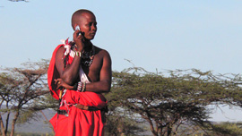 James Ole Kinyaga catches up on business (Kenya)