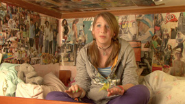 Elizabeth Janczewski, Masterman High School Student speaks to director Shukree Tilghman.