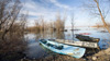 Fishermen boats on the Danube River