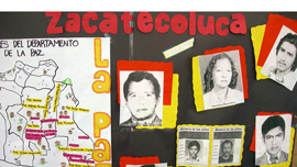 Exhibit at an event organized by the human rights group, IDHUCA.