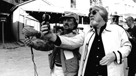 Vilmos Zsigmond and Laszlo Kovacs on the set
