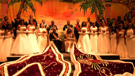 The king and queen of Mobile, Alabama’s Mardi Gras, Joseph Roberson and Steffanie Lucas