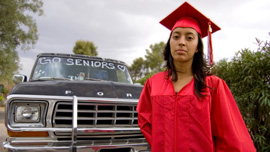 Mexican American/Raza Studies senior Crystal on graduation day