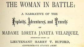 Front inside cover of The Woman In Battle, by Loreta Janeta Velazquez,  sold by subscription