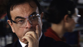 Nissan’s CEO Carlos Ghosn visits a Nissan plant