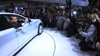 Carlos Ghosn in a Nissan LEAF at a press event
