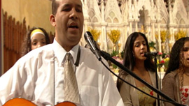 Miguel Rosario, music director for Hispanic Apostolate, Saint Patrick Parish, Lawrence, Mass.