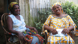 Ladi Ibrahim and Amina Abubakari in their compound