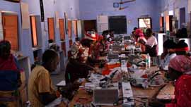 The students are "learning-by-doing" in the classroom at Barefoot College.