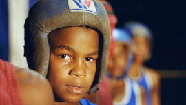 Close up image of young Cuban boxer Santos Urguelles Close up image of young Cuban boxer Santos Urguelles