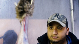 Imran Uddin at the family's halal slaughterhouse 
