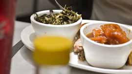 Collard greens and candied yams