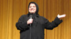 Comedian Tissa Hami often performs in small Midwestern towns, such as here in Concordia, Kansas	