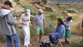Cast and crew on location in Cortez, Colorado