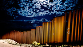 US/Mexican border fence, Southern Arizona