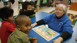 Young kids with their ESL teacher