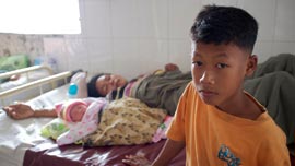 Neang with son Pisey and daughter Ly Ly in Cambodia Neang with son Pisey and daughter Ly Ly in Cambodia