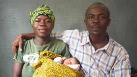 Baindhu and Moiwa Sentua with baby Rachel in Sierra Leone Baindhu and Moiwa Sentua with baby Rachel in Sierra Leone