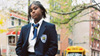Sharifea strikes a defiant pose standing outside of school