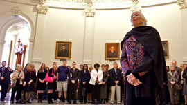 Barbara Smith Conrad in the Rotunda of the Texas Capitol